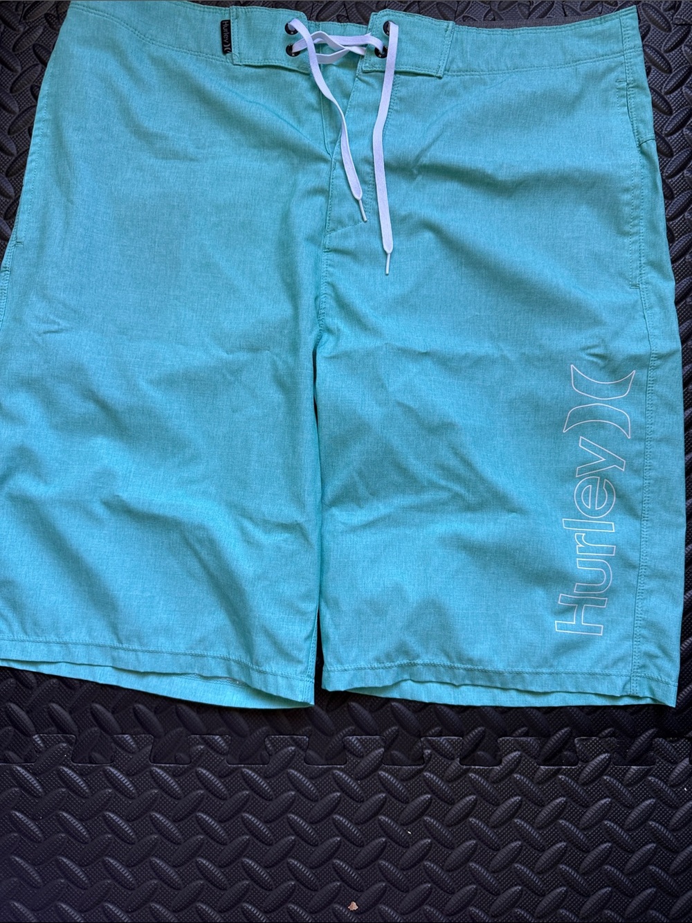 Hurley 33 Teal Aqua Drawstring Hybrid Shorts